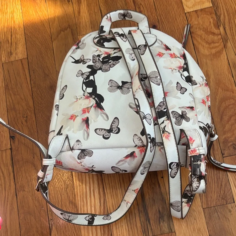Claire's White and Black Butterfly Backpack (1)